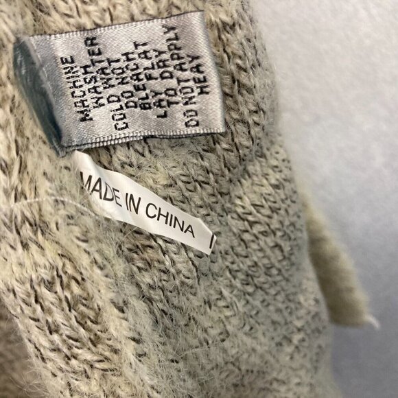 NWT Aris A Open Front Fuzzy Cardigan S/M Small Medium Beige Knit Boho Textured - Picture 11 of 11